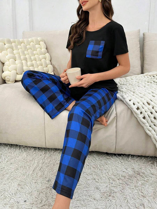 Pack Of 2 Plaid Pajama Set With Pockets