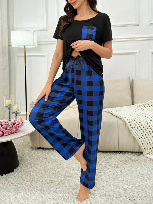 Pack Of 2 Plaid Pajama Set With Pockets