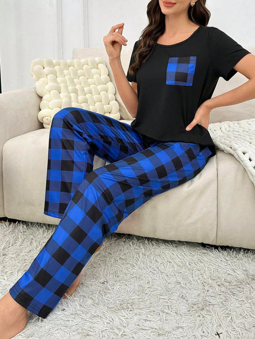 Pack Of 2 Plaid Pajama Set With Pockets