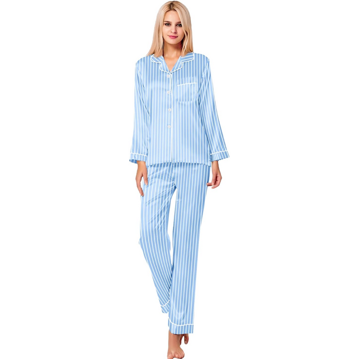 Stylish Long Sleeve Striped Pajama Set