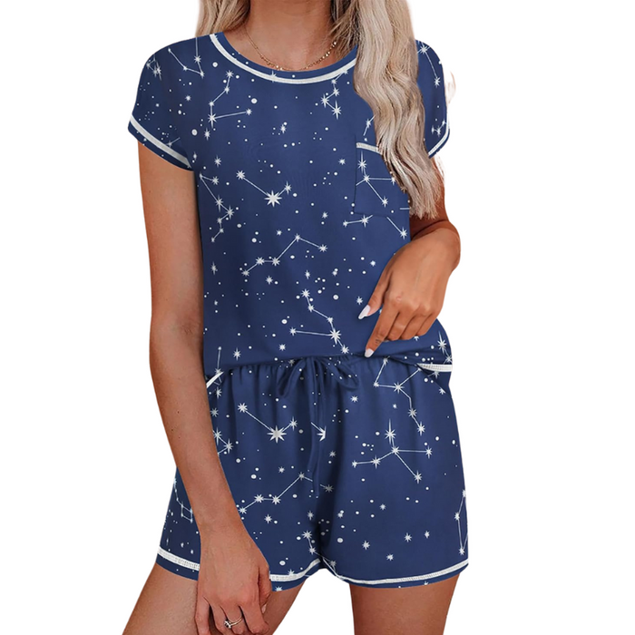 2 Piece Short Sleeve Matching Top And Shorts