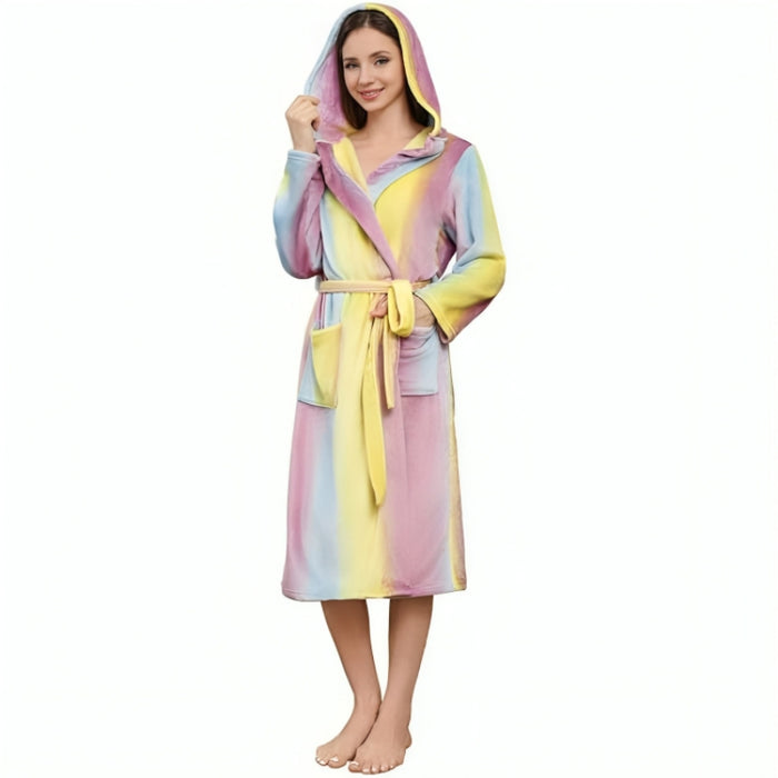 Fleece Long Hooded Bathrobe