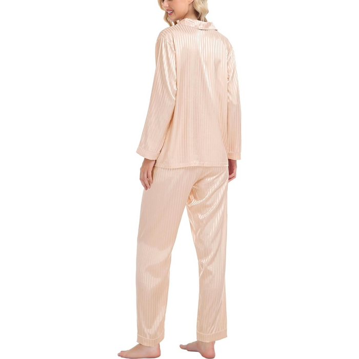 Striped Satin Matching Pajama Set