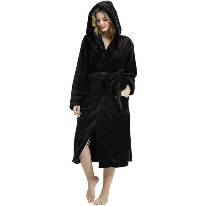 Fleece Long Hooded Robe