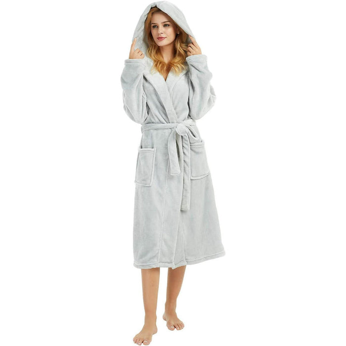 Fleece Long Hooded Robe