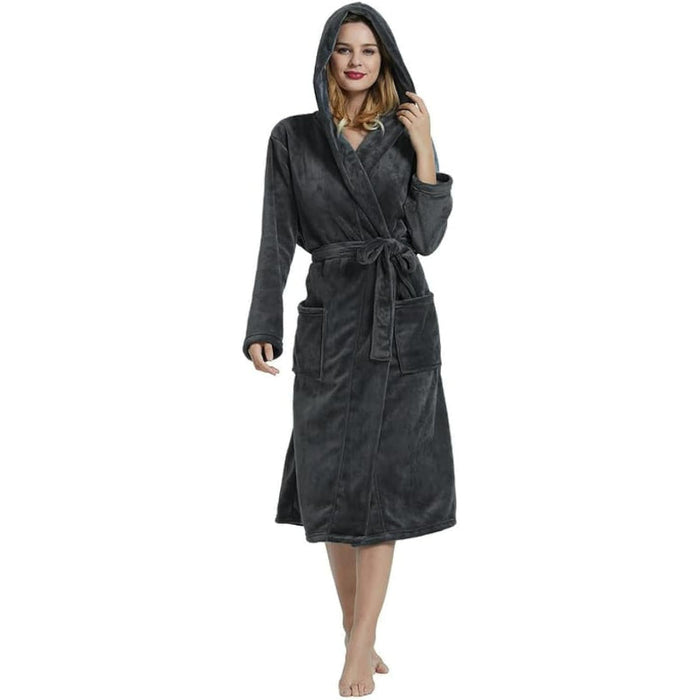 Fleece Long Hooded Robe