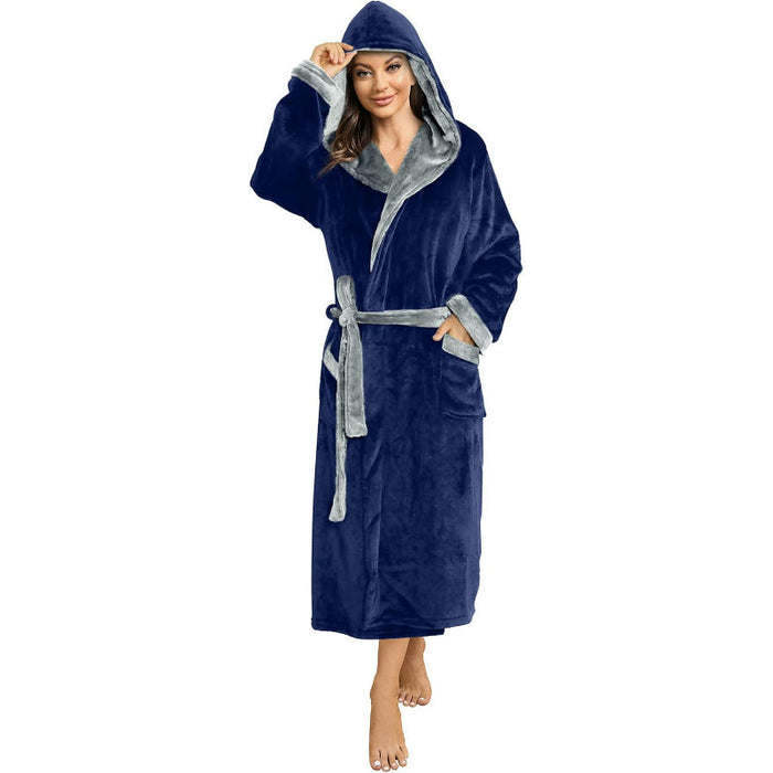 Fleece Long Hooded Robe