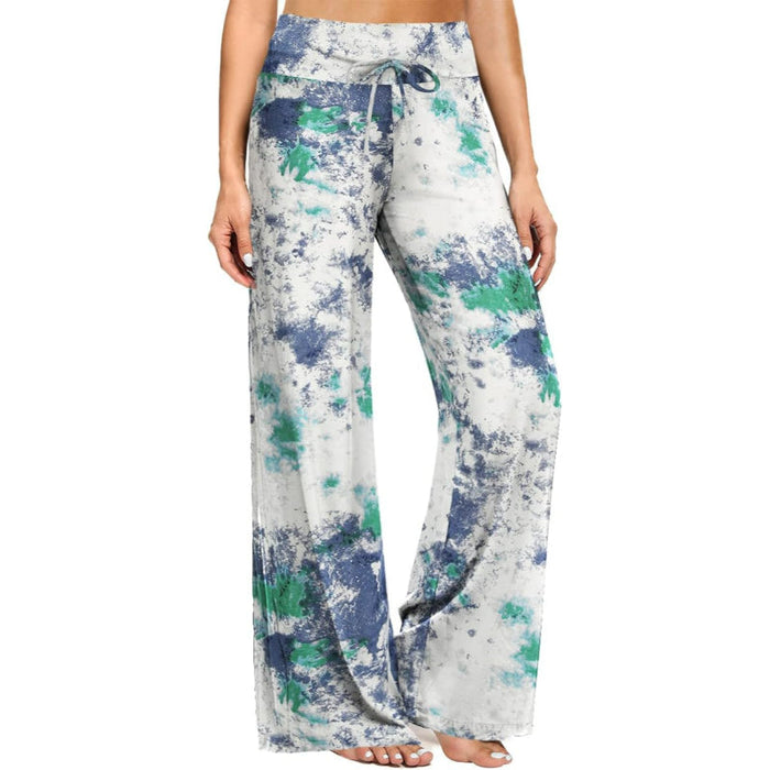 Abstract Drawstring Pajama Pants