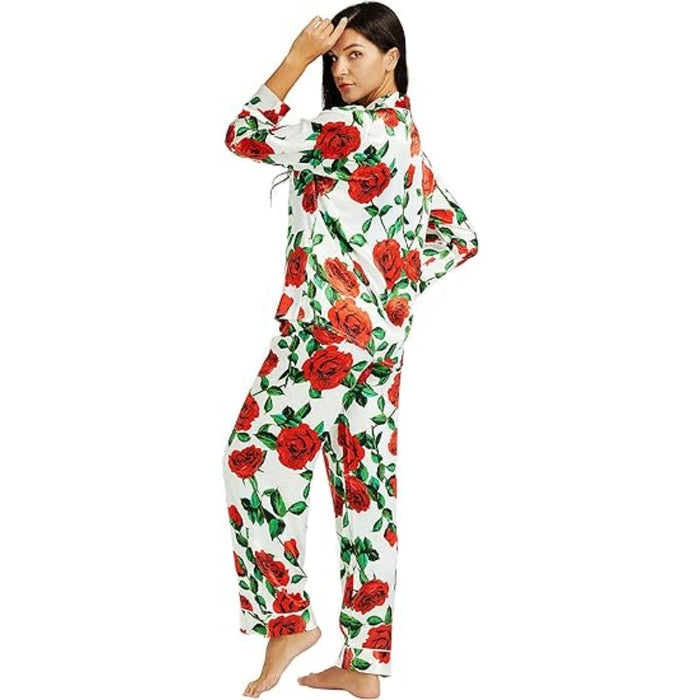 Versatile Patterned Satin Pajama Sets