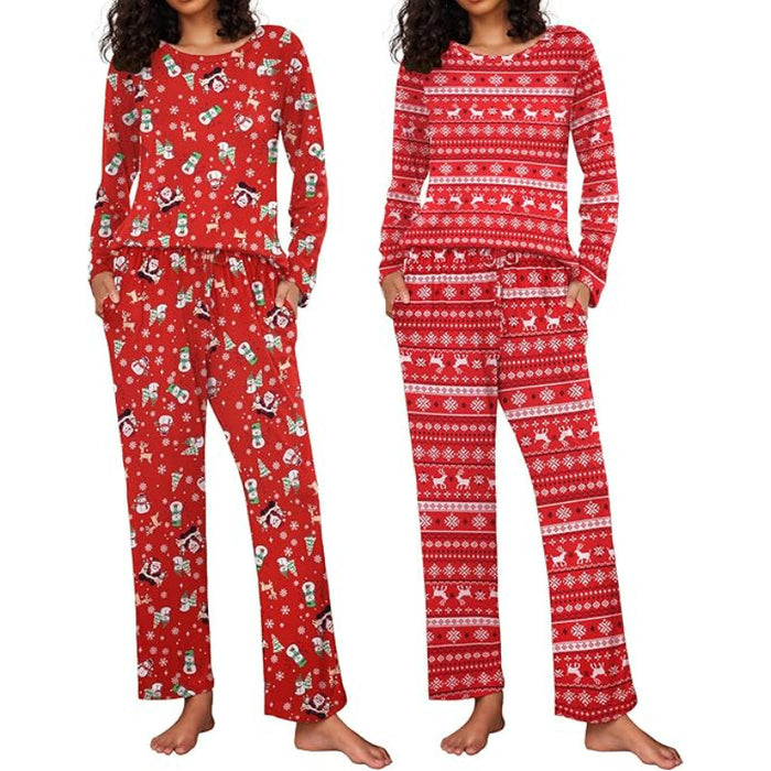 Pack Of 2 Christmas Theme Pajama Set