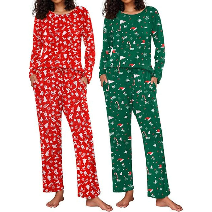 Pack Of 2 Christmas Theme Pajama Set