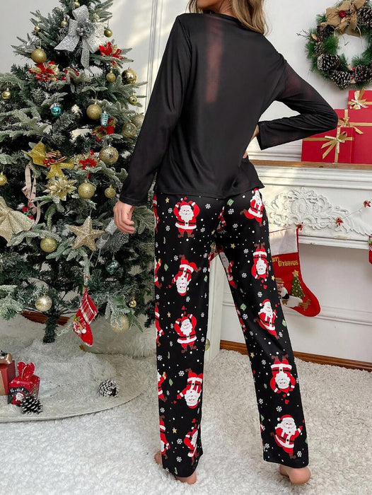 Christmas Santa Print Pajama Set