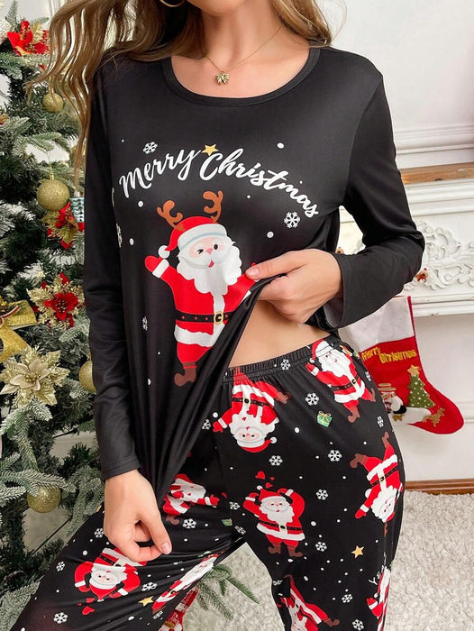 Christmas Santa Print Pajama Set