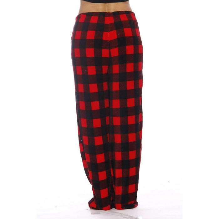 Plaid Pattern Plush Pajama Pants