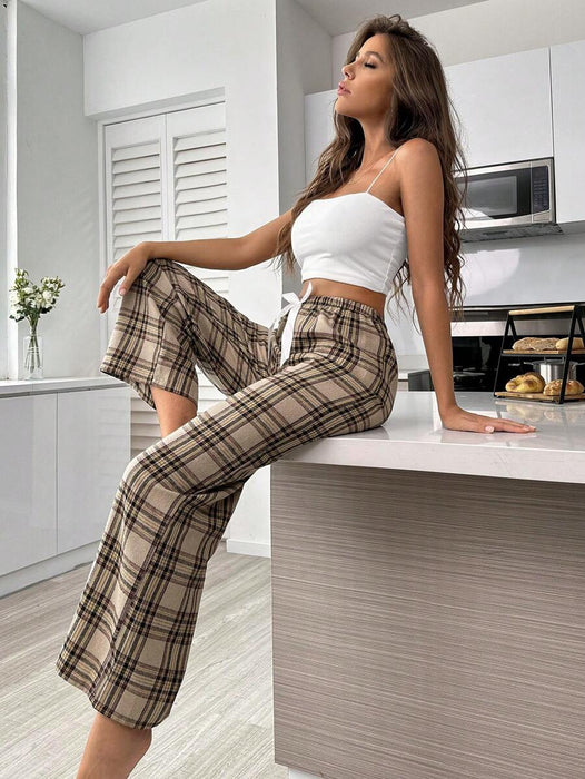 Plaid Print Pajama Pants