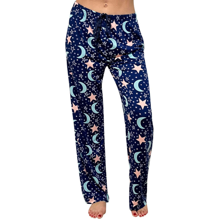 Moon Stars Printed Pajama Pants