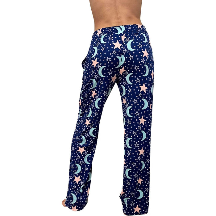 Moon Stars Printed Pajama Pants