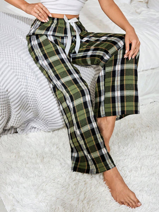 Plaid Print Pajama Pants