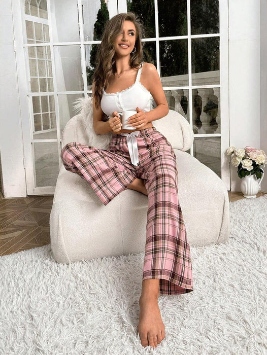 Plaid Print Pajama Pants