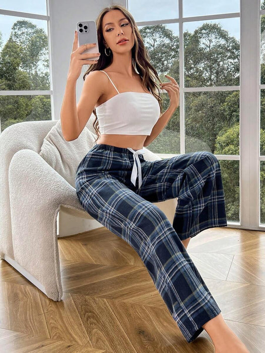 Plaid Print Pajama Pants