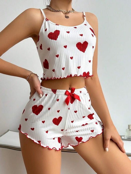 Printed Cami Matching Top And Shorts Set