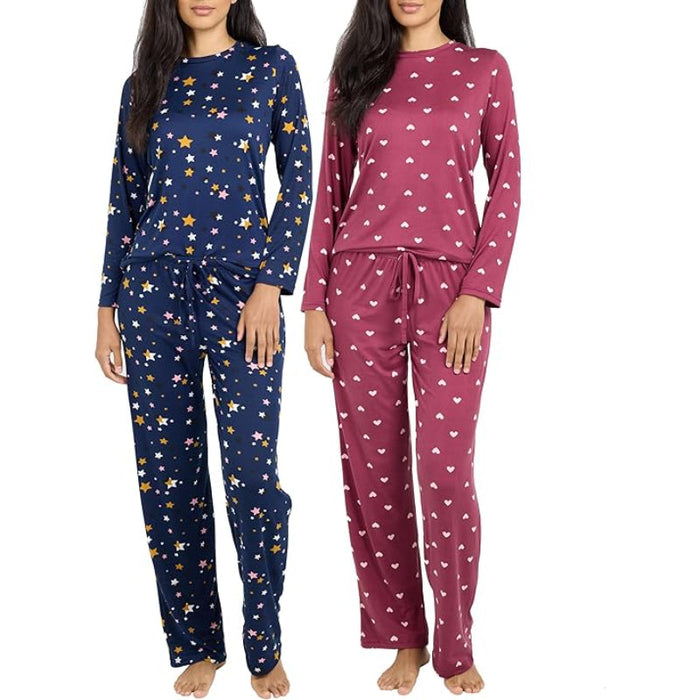 2 Pack Pajama And Long Sleeve Matching Tshirt Set