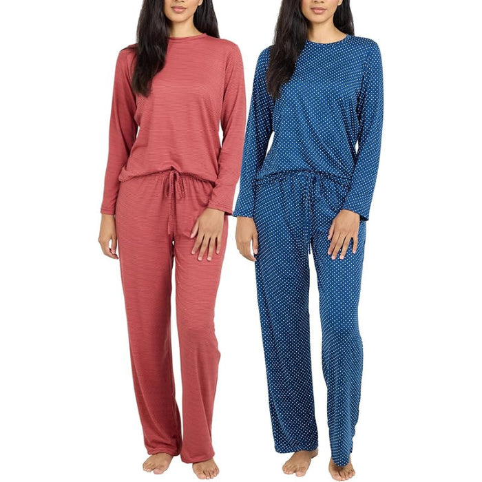 2 Pack Pajama And Long Sleeve Matching Tshirt Set