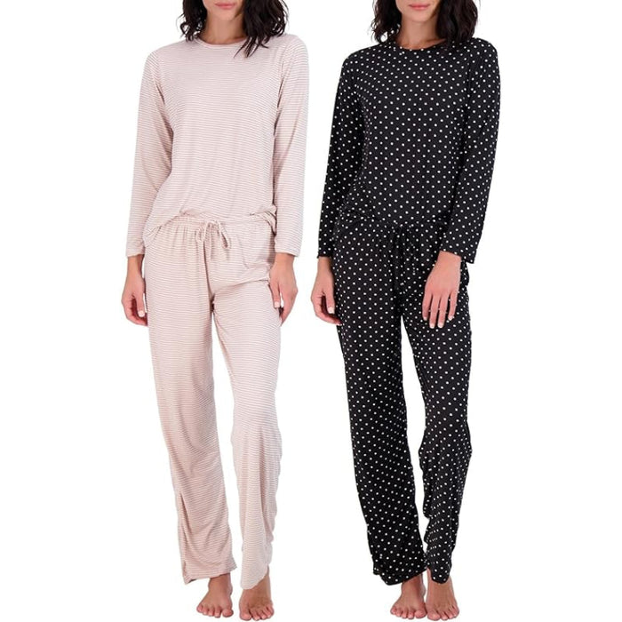 2 Pack Pajama And Long Sleeve Matching Tshirt Set