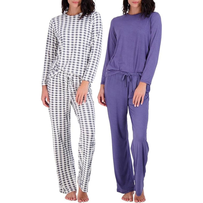 2 Pack Pajama And Long Sleeve Matching Tshirt Set