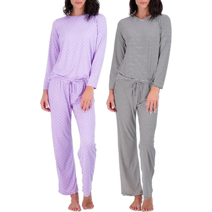 2 Pack Pajama And Long Sleeve Matching Tshirt Set