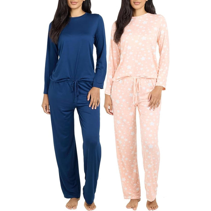 2 Pack Pajama And Long Sleeve Matching Tshirt Set