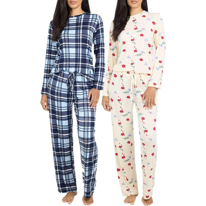 2 Pack Pajama And Long Sleeve Matching Tshirt Set