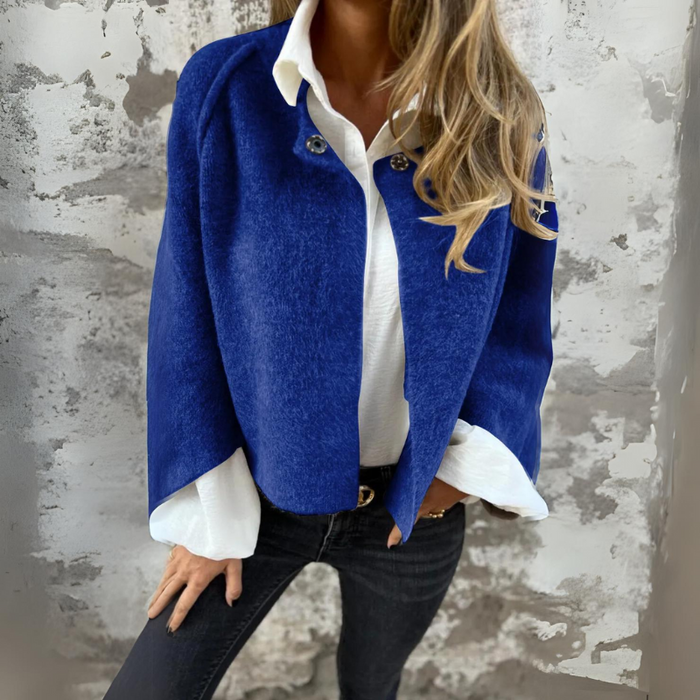 Woolen Round Long Sleeve Coat