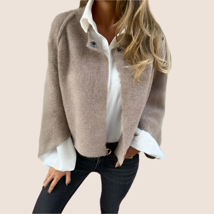 Woolen Round Long Sleeve Coat