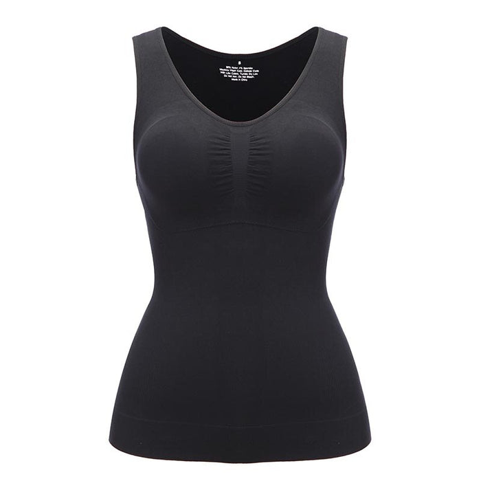Women's Sleeveless Tops Compression Shirt Invisible Bras Padded