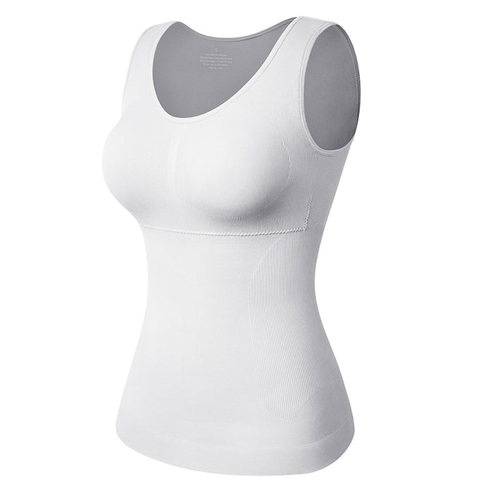 Built-in Bra Padded Camisole Broad Straps Cami Tank Top 