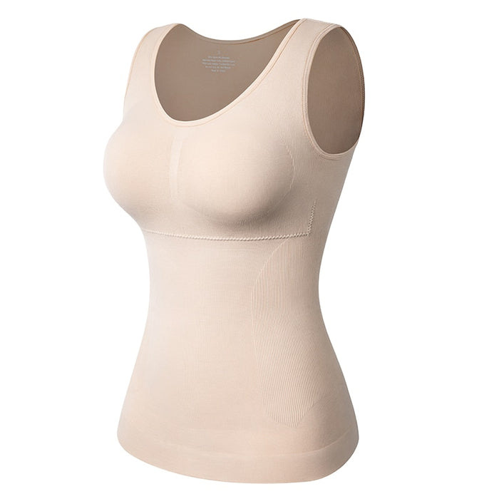 Women's Cami with Built-in Bra Adjustable Strap, Sleeveless Tank Top Padded  Camisole Vest 